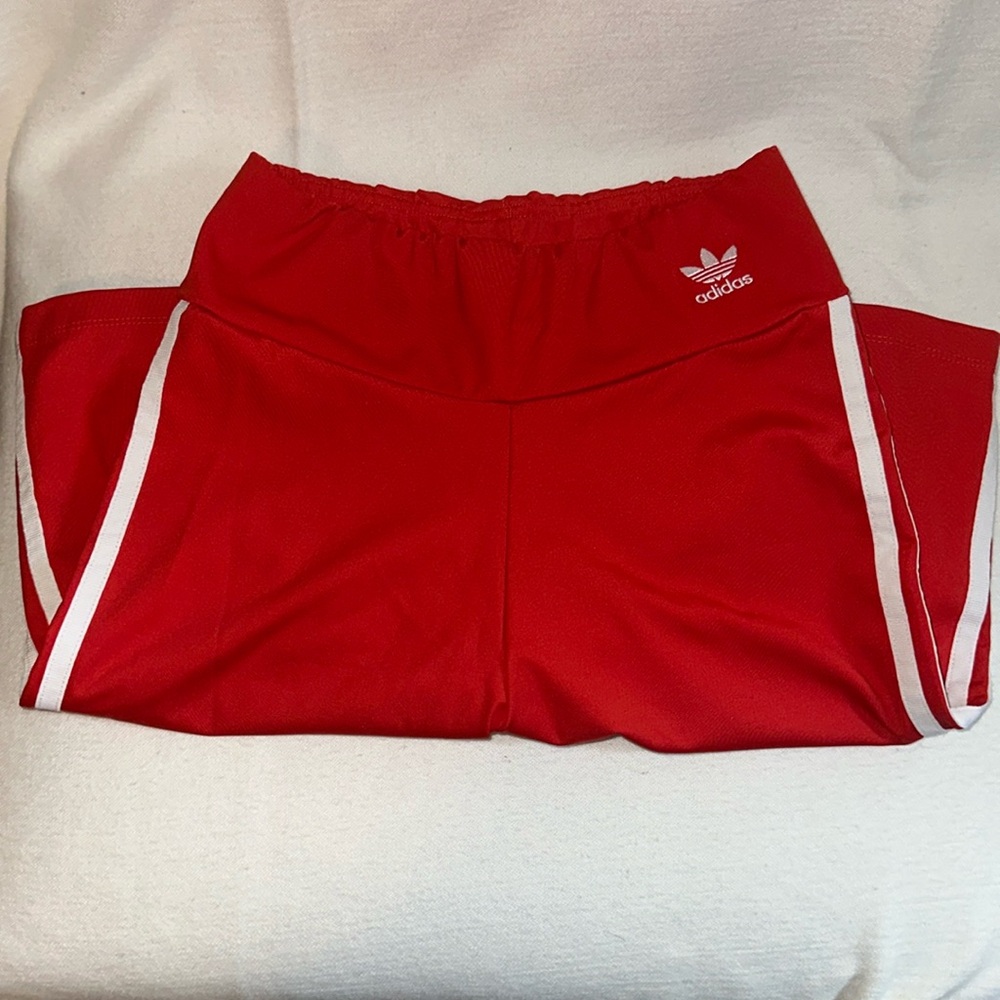 Red Adidas Bicycle Shorts, Size Small